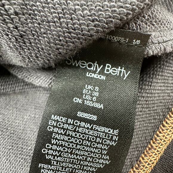 Sweaty Betty NWOT Revive Half Zip Sweatshirt Gray Orange Stitching Size 6 - Picture 6 of 10